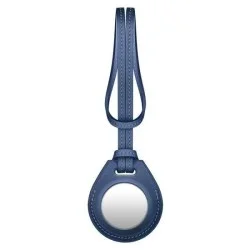 Viva Madrid Airtrax Genuine Leather Bag Charm Case - Navy